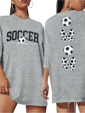 Soccer Mom Gray Short Sleeve Tee Dress